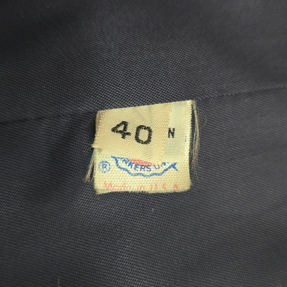 Vintage 70s Harve Benard Navy Wool Double Breasted Overcoat ILGWU Size Large - Picture 12 of 15